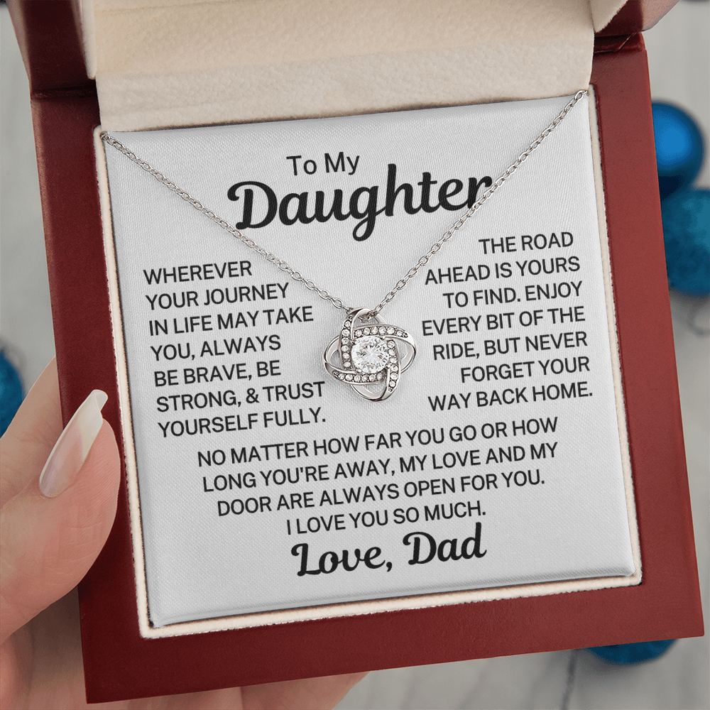 Gift for My Daughter "Always Open For You" | Love Knot Necklace