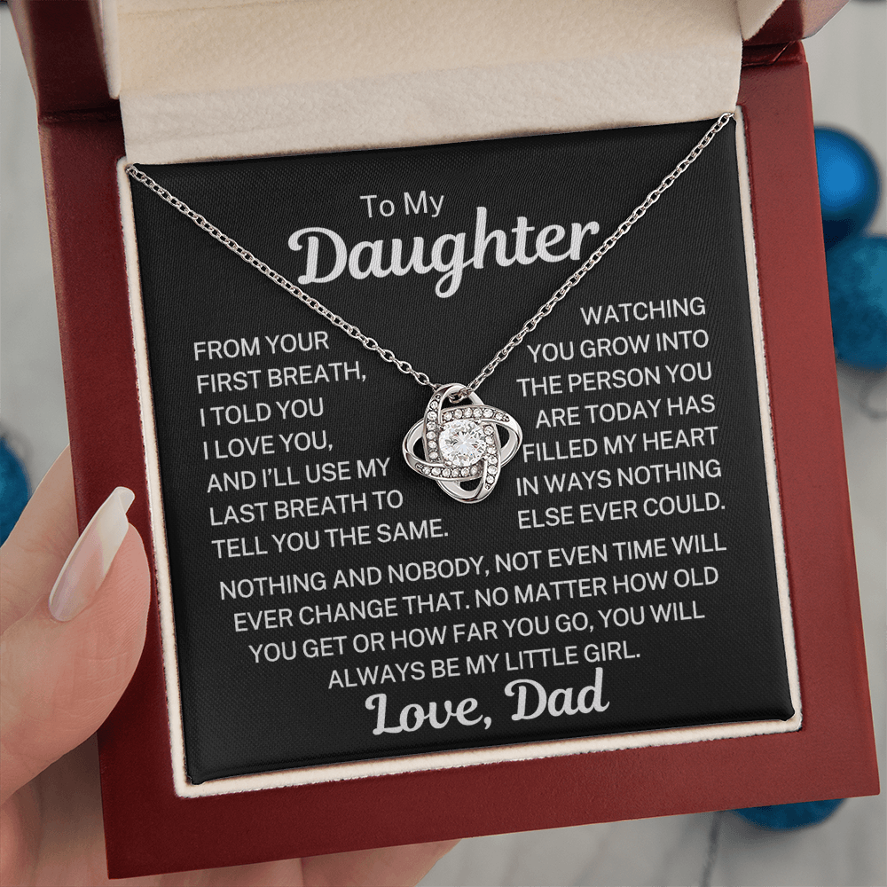Gift for Daughter "Use My Last Breath" | Love Knot Necklace