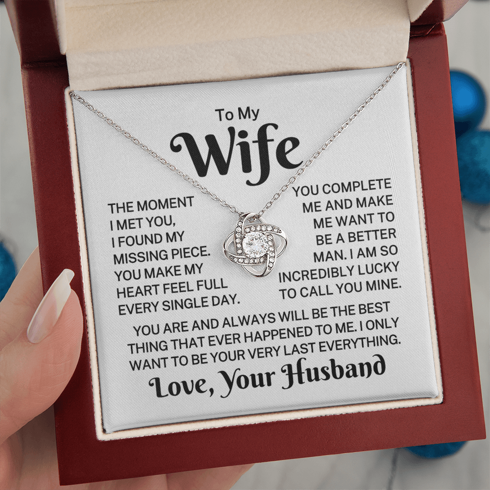 Gift for Wife "You Complete Me" | Love Knot Necklace