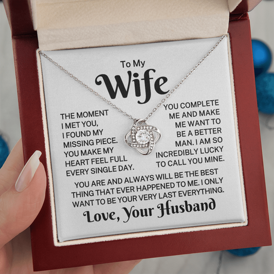 Gift for Wife "You Complete Me" | Love Knot Necklace