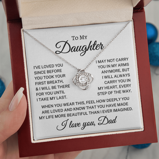 Gift for My Daughter "More Beautiful" | Love Knot Necklace