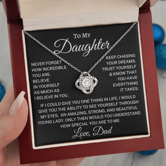 Gift for Daughter Love Dad "Incredible" | Love Knot Necklace