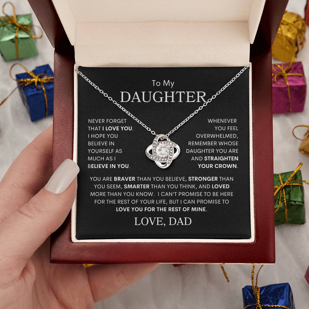 Straighten Your Crown Love Dad | Love Knot Necklace - Shoptopia Jewelry