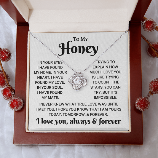 Gift for my Honey "True Love" | Love Knot Necklace