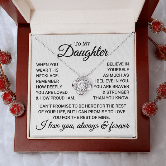 Gift for Daughter "You Are Loved" | Love Knot Necklace