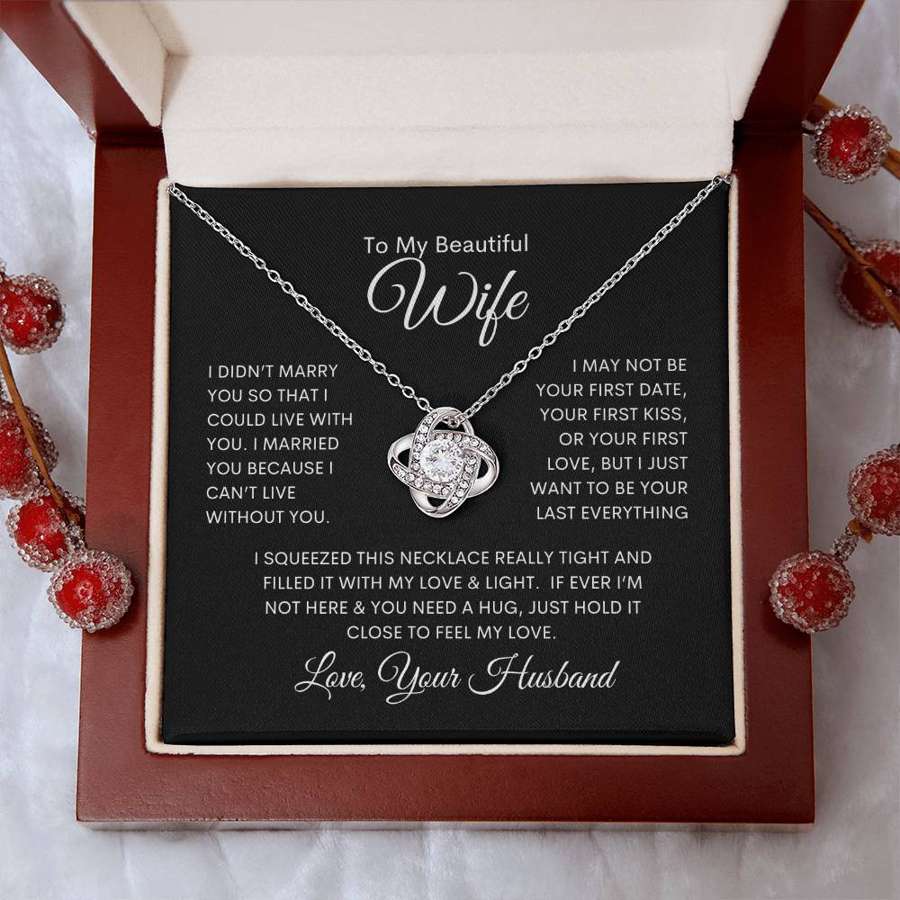 To My Beautiful Wife | Love Knot Necklace