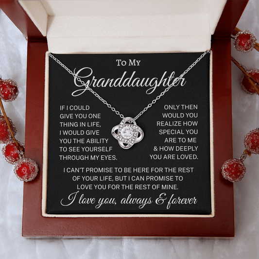 Gift for Granddaughter "How Deeply You Are Loved" | Love Knot Necklace