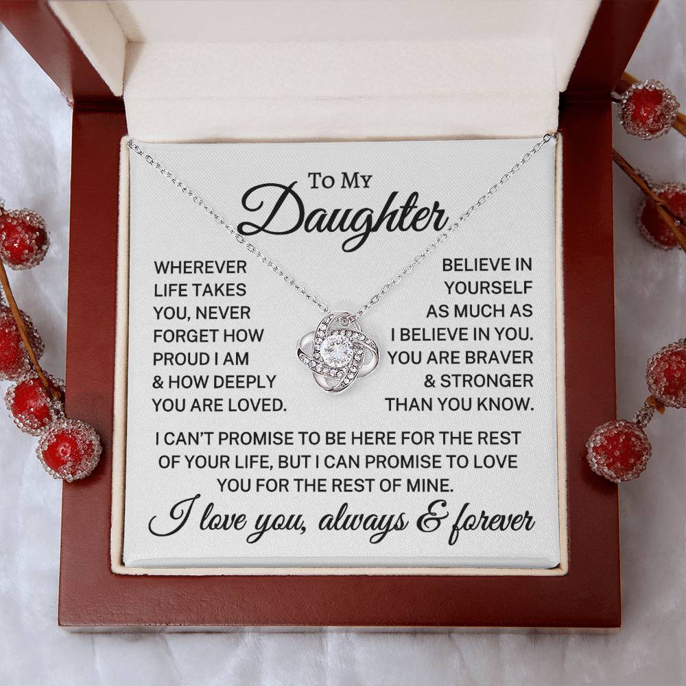 Gift for Daughter "How Deeply You Are Loved" | Love Knot Necklace