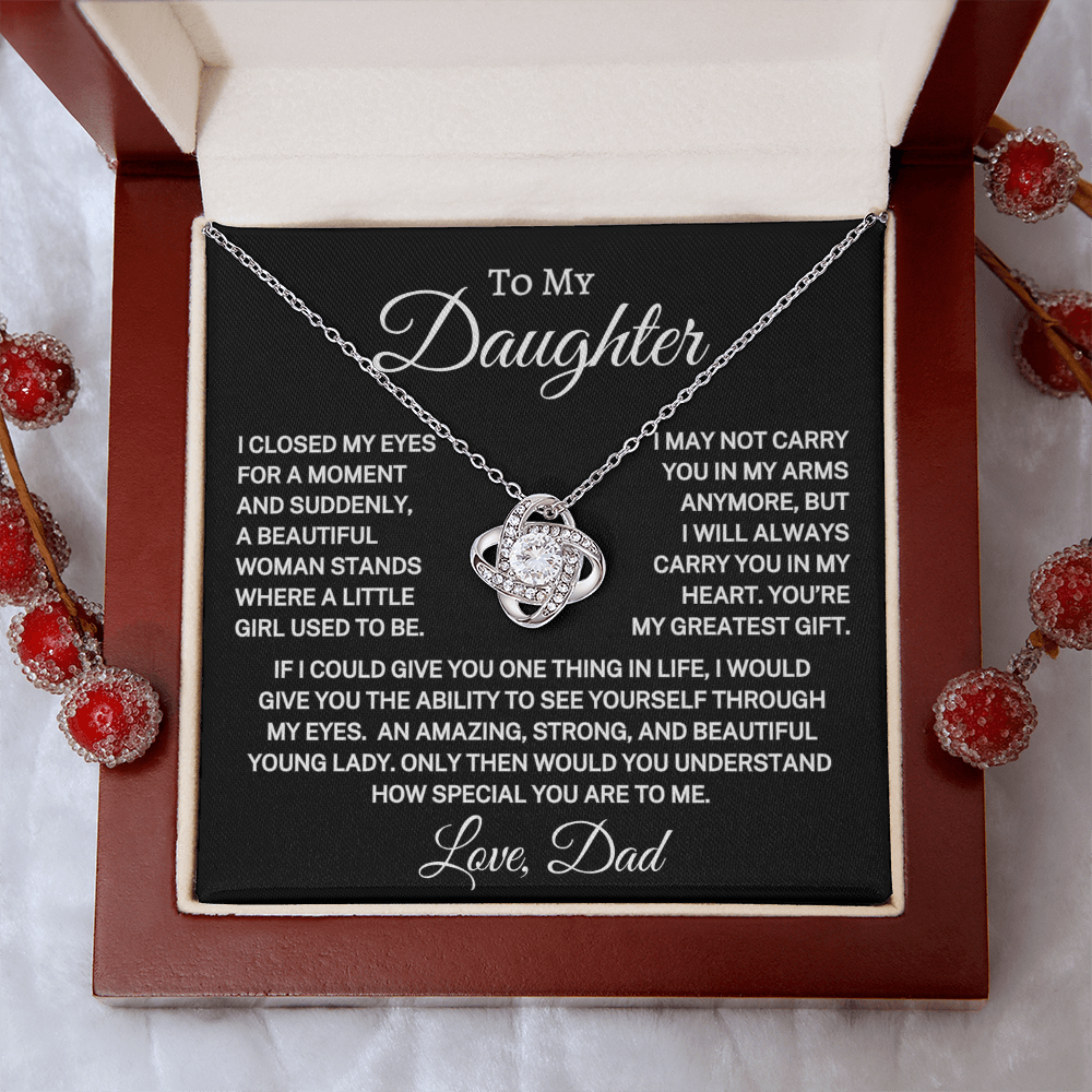 Gift for Daughter From Dad "Only Then" | Love Knot Necklace