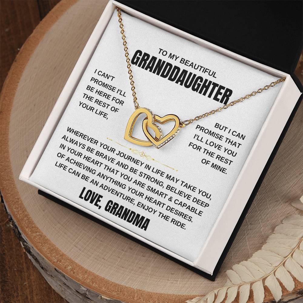To My Granddaughter Love Grandma | Interlocking Hearts Necklace - Shoptopia Jewelry