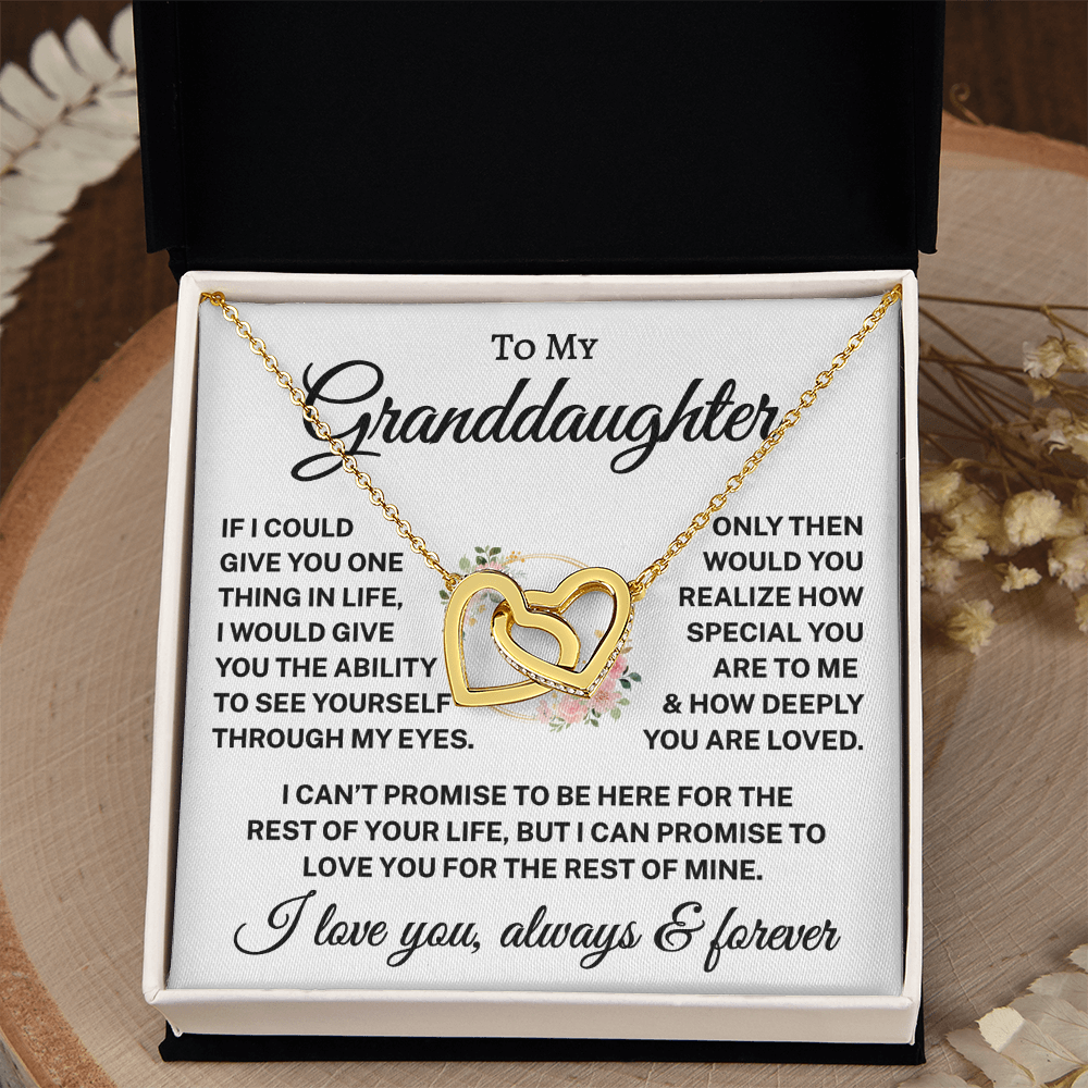 Gift for Granddaughter "How Deeply You Are Loved" | Wreath | Interlocking Hearts