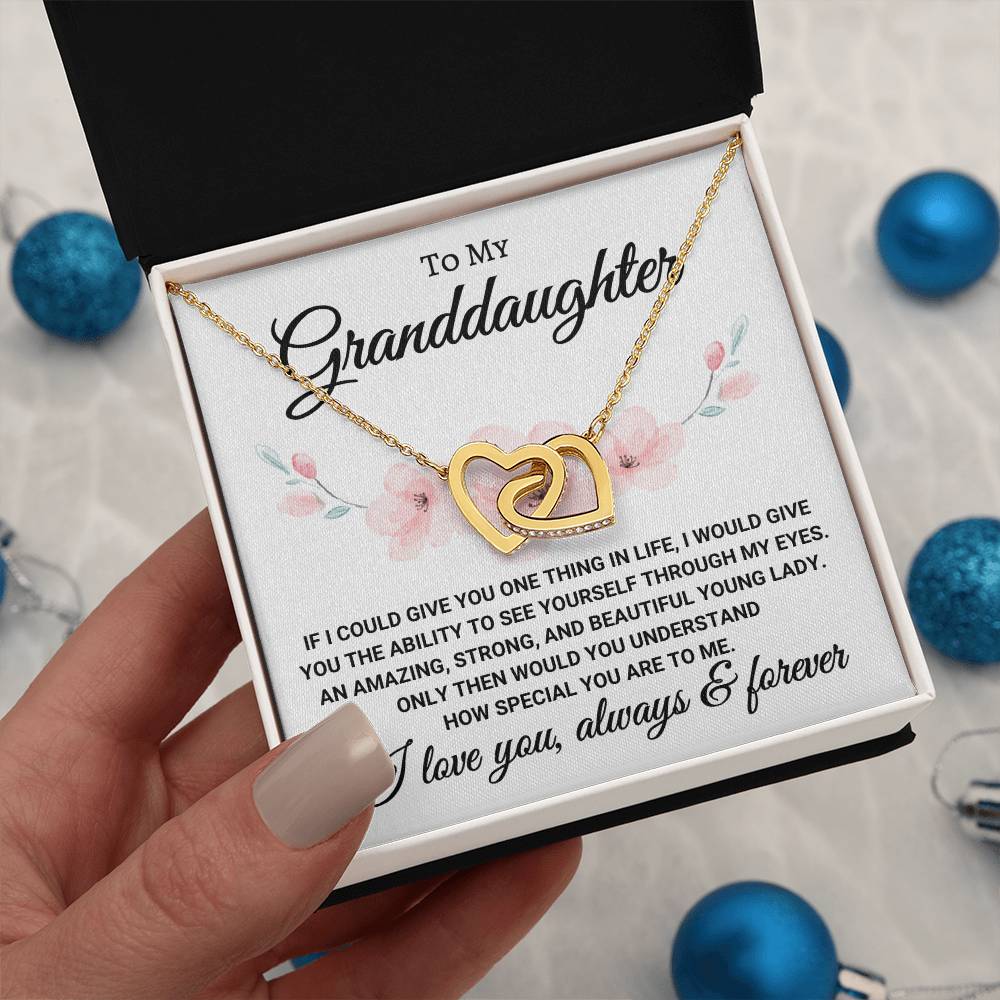 Gift for Granddaughter "Give You One Thing" | Interlocking Hearts Necklace