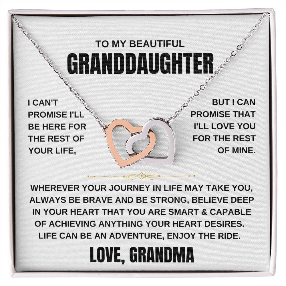 To My Granddaughter Love Grandma | Interlocking Hearts Necklace - Shoptopia Jewelry