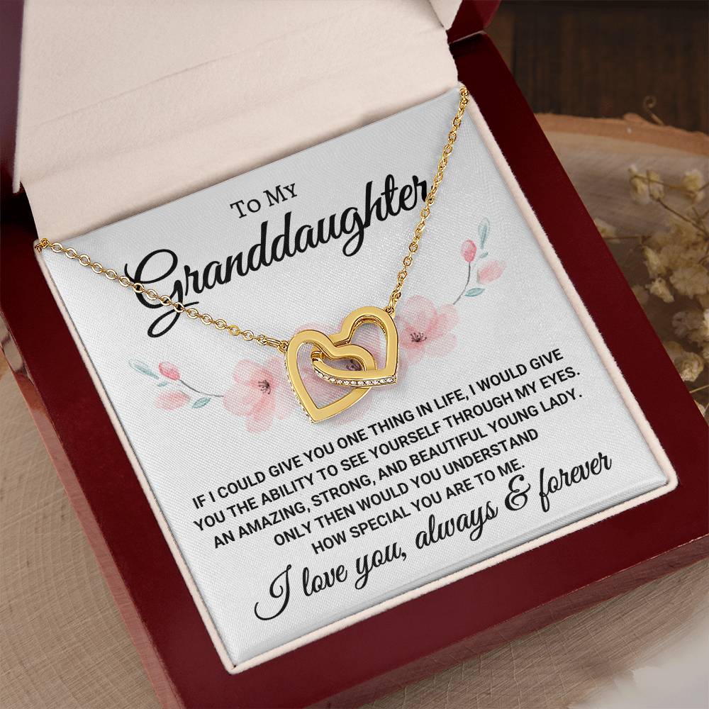Gift for Granddaughter "Give You One Thing" | Interlocking Hearts Necklace