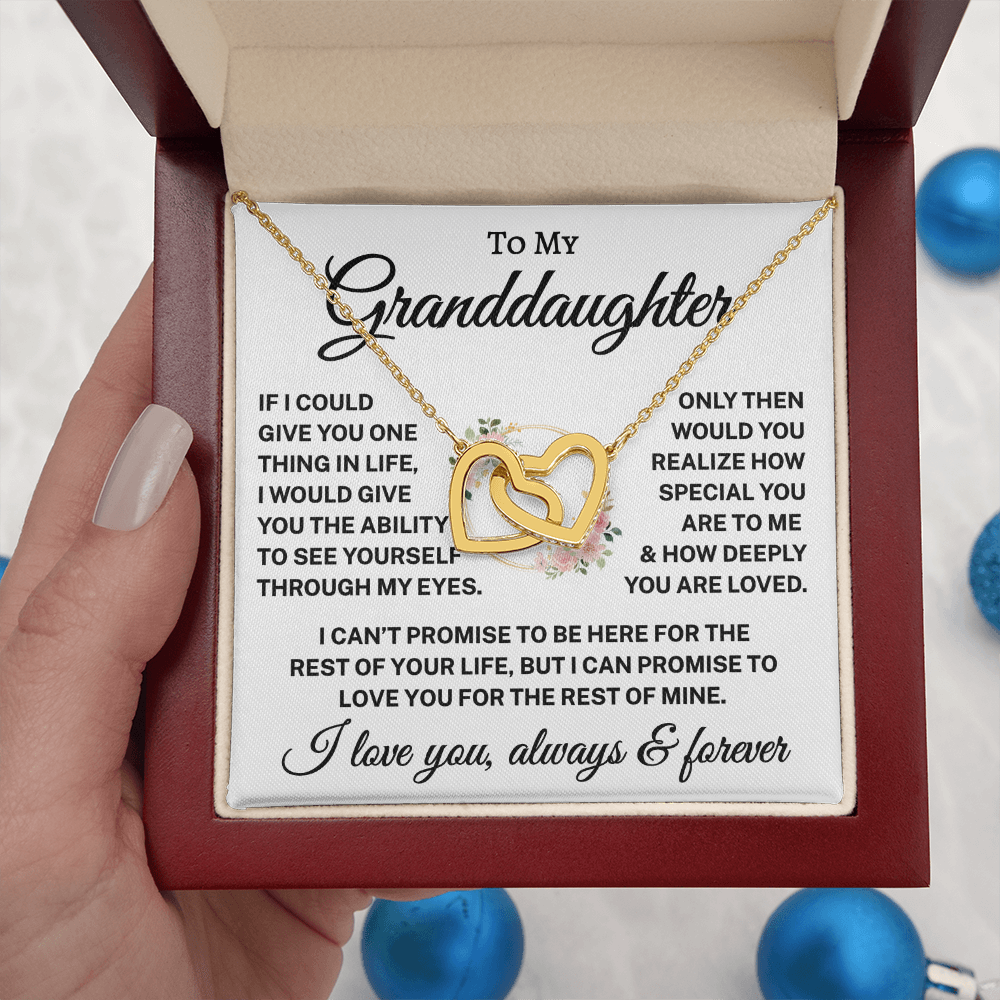 Gift for Granddaughter "How Deeply You Are Loved" | Wreath | Interlocking Hearts