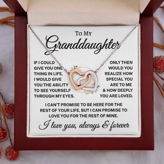 Gift for Granddaughter "How Deeply You Are Loved" | Wreath | Interlocking Hearts