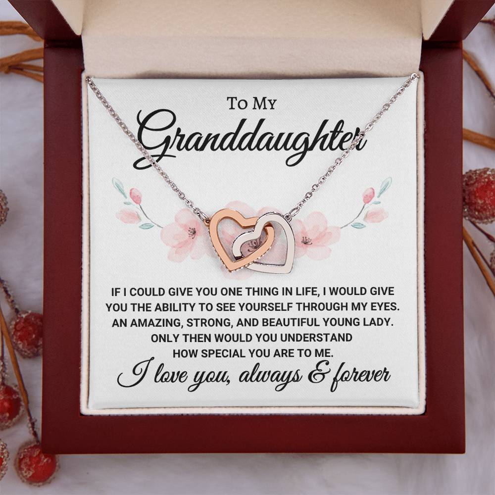 Gift for Granddaughter "Give You One Thing" | Interlocking Hearts Necklace