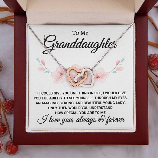 Gift for Granddaughter "Give You One Thing" | Interlocking Hearts Necklace