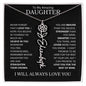 To My Daughter | Flower Name Necklace | Black - Polished Stainless Steel / Standard Box / January Shoptopia Jewelry