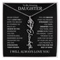 To My Daughter | Flower Name Necklace | Black - Polished Stainless Steel / Standard Box / February Shoptopia Jewelry