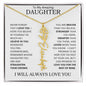 To My Daughter | Flower Name Necklace | White - 18k Yellow Gold Finish / Standard Box / February Shoptopia Jewelry