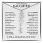 To My Daughter | Flower Name Necklace | White - Polished Stainless Steel / Standard Box / March Shoptopia Jewelry