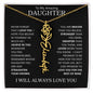To My Daughter | Flower Name Necklace | Black - 18k Yellow Gold Finish / Standard Box / March Shoptopia Jewelry