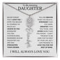 To My Daughter | Flower Name Necklace | White - Polished Stainless Steel / Standard Box / April Shoptopia Jewelry