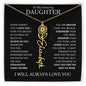 To My Daughter | Flower Name Necklace | Black - 18k Yellow Gold Finish / Standard Box / April Shoptopia Jewelry