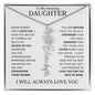 To My Daughter | Flower Name Necklace | White - Polished Stainless Steel / Standard Box / May Shoptopia Jewelry