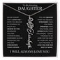 To My Daughter | Flower Name Necklace | Black - Polished Stainless Steel / Standard Box / May Shoptopia Jewelry