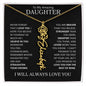 To My Daughter | Flower Name Necklace | Black - 18k Yellow Gold Finish / Standard Box / June Shoptopia Jewelry