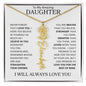 To My Daughter | Flower Name Necklace | White - 18k Yellow Gold Finish / Standard Box / June Shoptopia Jewelry