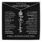To My Daughter | Flower Name Necklace | Black - Polished Stainless Steel / Standard Box / July Shoptopia Jewelry