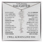 To My Daughter | Flower Name Necklace | White - Polished Stainless Steel / Standard Box / September Shoptopia Jewelry