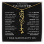 To My Daughter | Flower Name Necklace | Black - 18k Yellow Gold Finish / Standard Box / September Shoptopia Jewelry