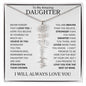 To My Daughter | Flower Name Necklace | White - Polished Stainless Steel / Standard Box / October Shoptopia Jewelry