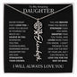 To My Daughter | Flower Name Necklace | Black - Polished Stainless Steel / Standard Box / October Shoptopia Jewelry