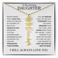 To My Daughter | Flower Name Necklace | White - 18k Yellow Gold Finish / Standard Box / October Shoptopia Jewelry