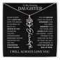 To My Daughter | Flower Name Necklace | Black - Polished Stainless Steel / Standard Box / November Shoptopia Jewelry