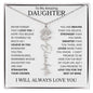 To My Daughter | Flower Name Necklace | White - Polished Stainless Steel / Standard Box / November Shoptopia Jewelry