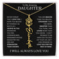 To My Daughter | Flower Name Necklace | Black - 18k Yellow Gold Finish / Standard Box / November Shoptopia Jewelry
