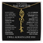 To My Daughter | Flower Name Necklace | Black - 18k Yellow Gold Finish / Standard Box / December Shoptopia Jewelry