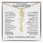 To My Daughter | Flower Name Necklace | White - 18k Yellow Gold Finish / Standard Box / December Shoptopia Jewelry