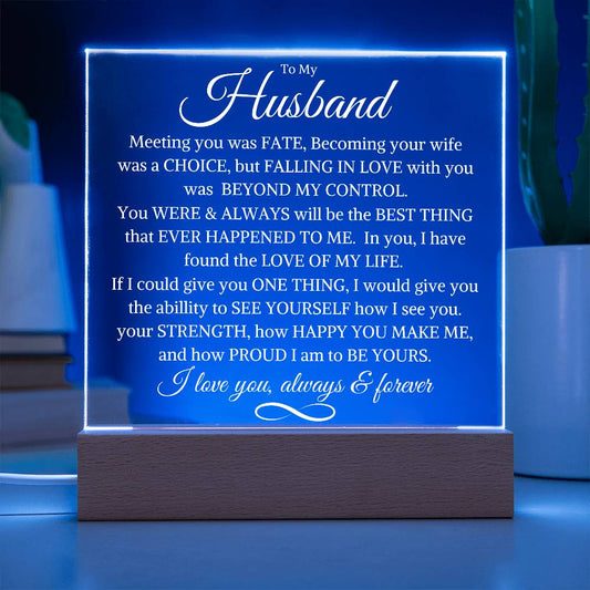 Husband "Beyond My Control" | Acrylic LED Plaque