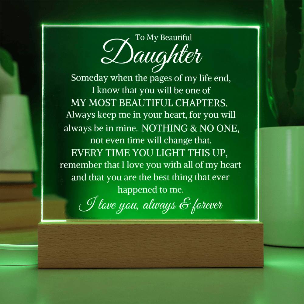 Daughter Love You Always and Forever | Acrylic LED Light - Shoptopia Jewelry