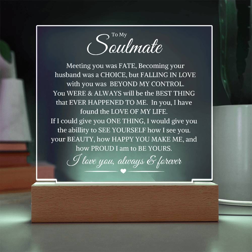 Soulmate "Beyond My Control" From Husband | Square LED Plaque