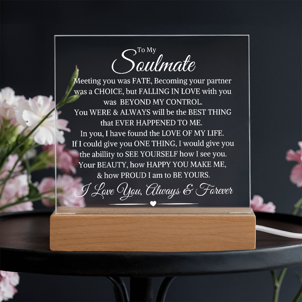 Soulmate "Beyond My Control" From Partner | Acrylic LED Plaque