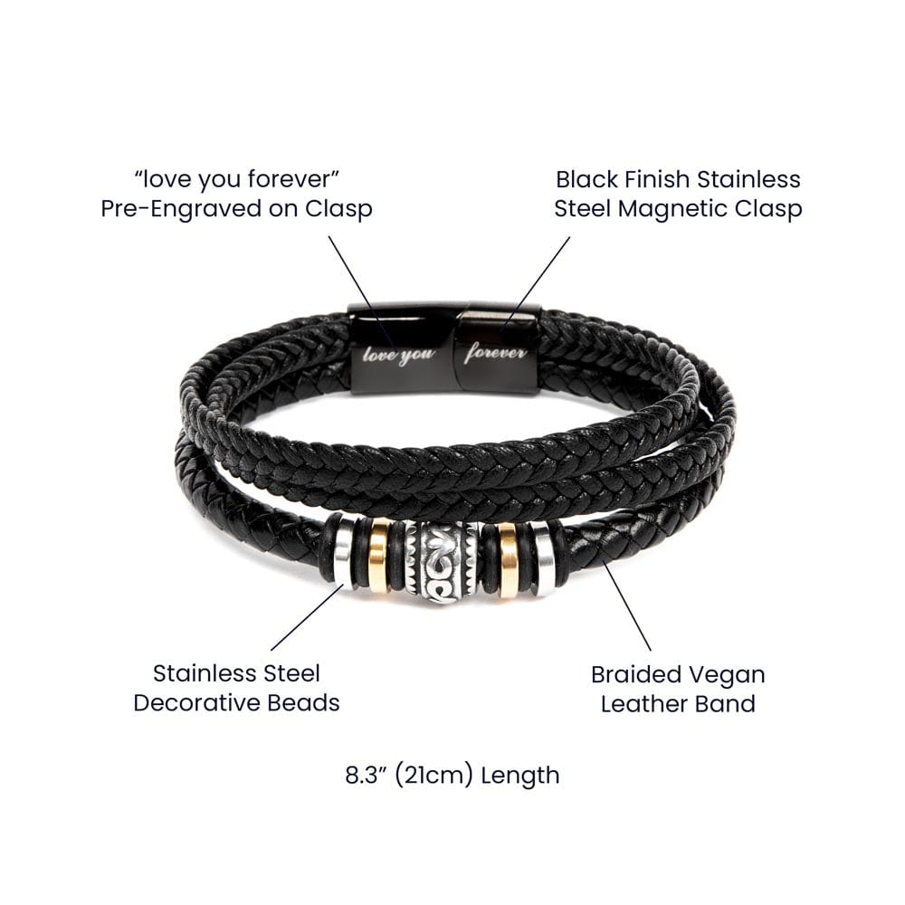 To My Man "Straighten Your Crown" | Men's "Love You Forever" Bracelet - Shoptopia Jewelry