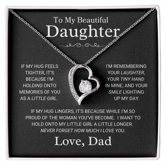 Daughter Love Dad  "If My Hug" | Forever Love Necklace